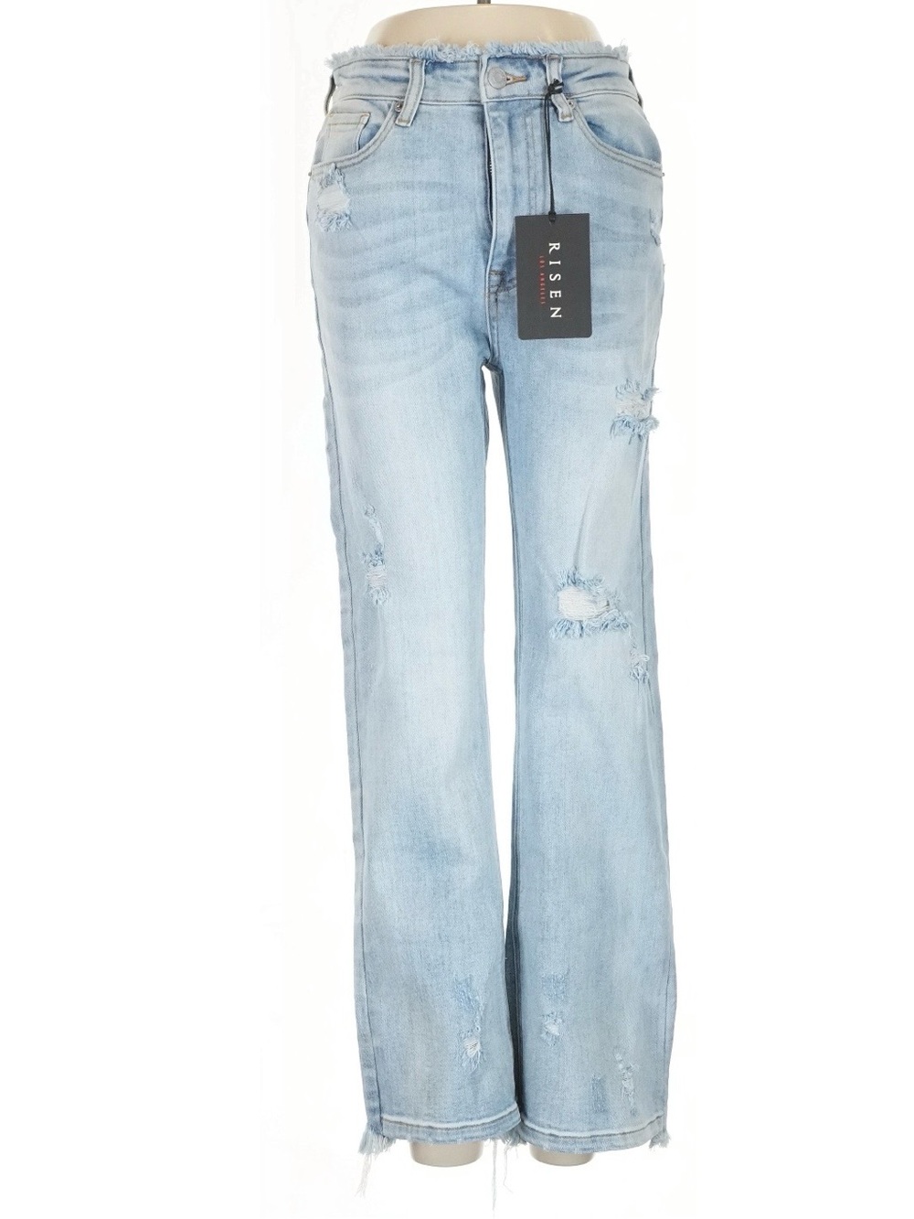 Risen Frayed edge straight leg jeans